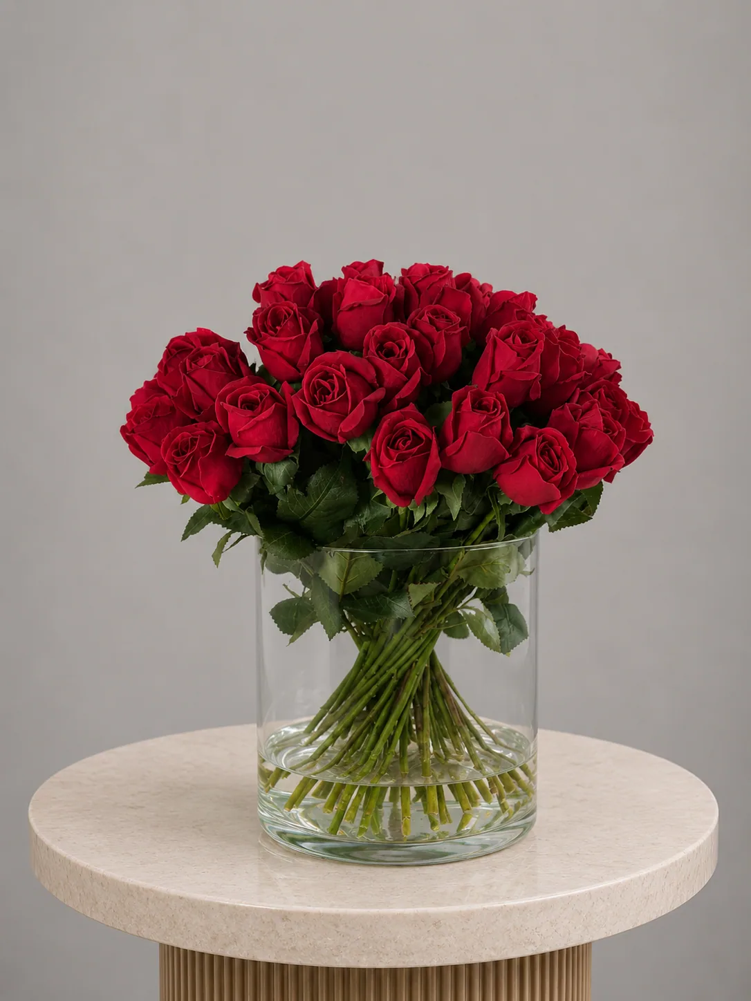 Artificial Roses in Glass Vase | ZAHRÁ Home Dubai