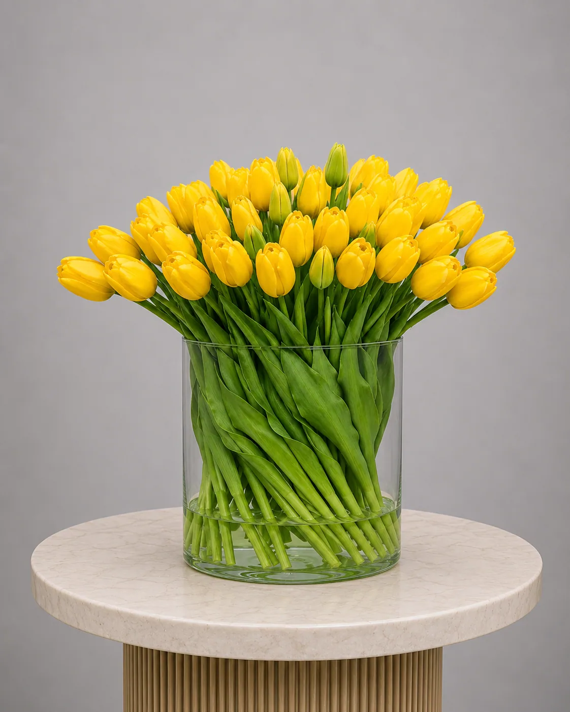 Artificial Tulips in Glass Vase | ZAHRÁ Home Dubai